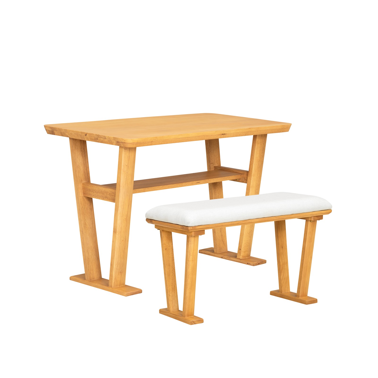 Farmhouse Modern Solid Wood Dining Table – Space-Saving Design