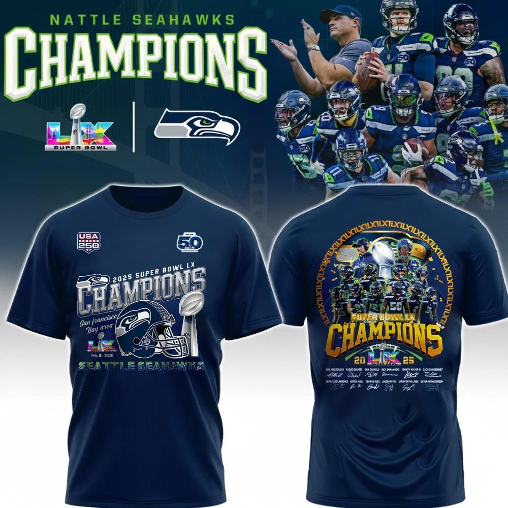 HOT - Seattle Seahawks Super Bowl LX Champions 2026 Fastship Fan Look Signature