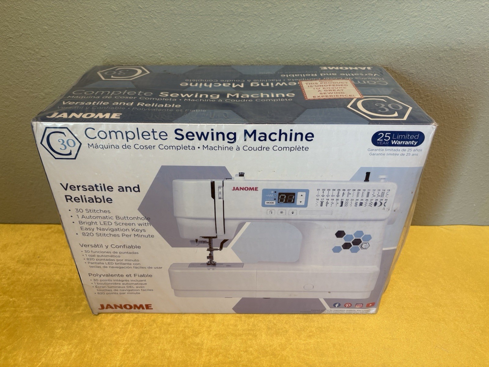 Janome C30 Computerized Sewing Machine 30 stitches – Brand New & Factory Sealed!