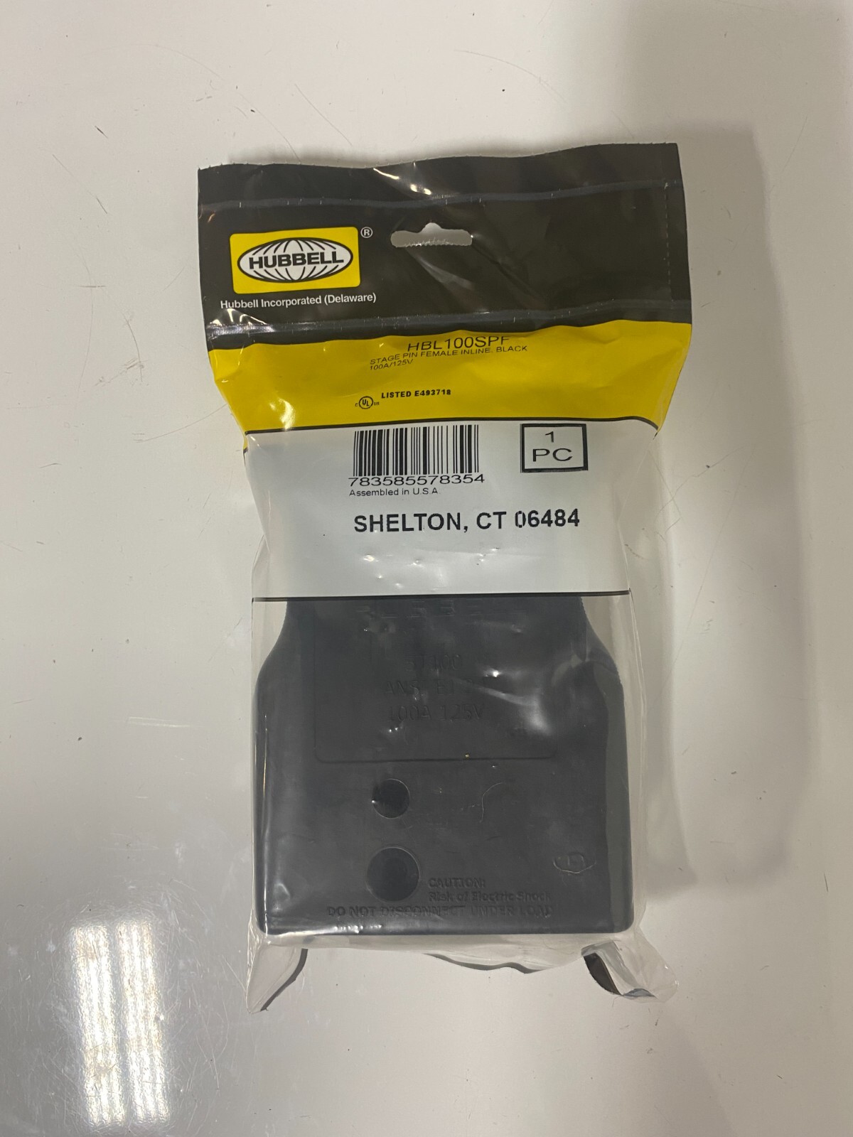 Hubbell Stage Pin Inline FEMale 100A 125V HBL100SPF