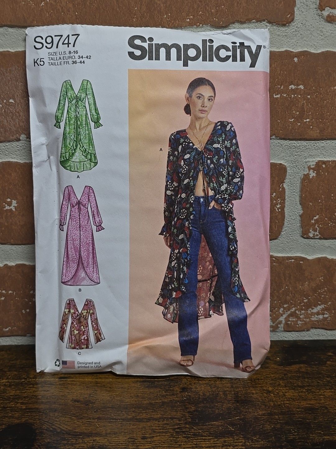 Misses' Duster Jacket Sewing Pattern Packet, Code S9747, Sizes 8-10-12-14-16,...