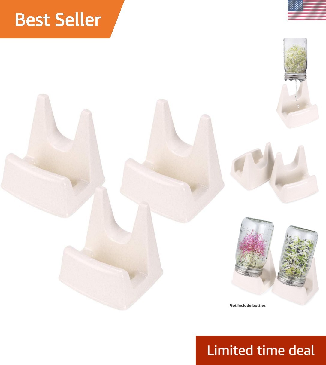 Versatile 3 Pack Sprouting Stands with Innovative Water Tray for Home Sprouts
