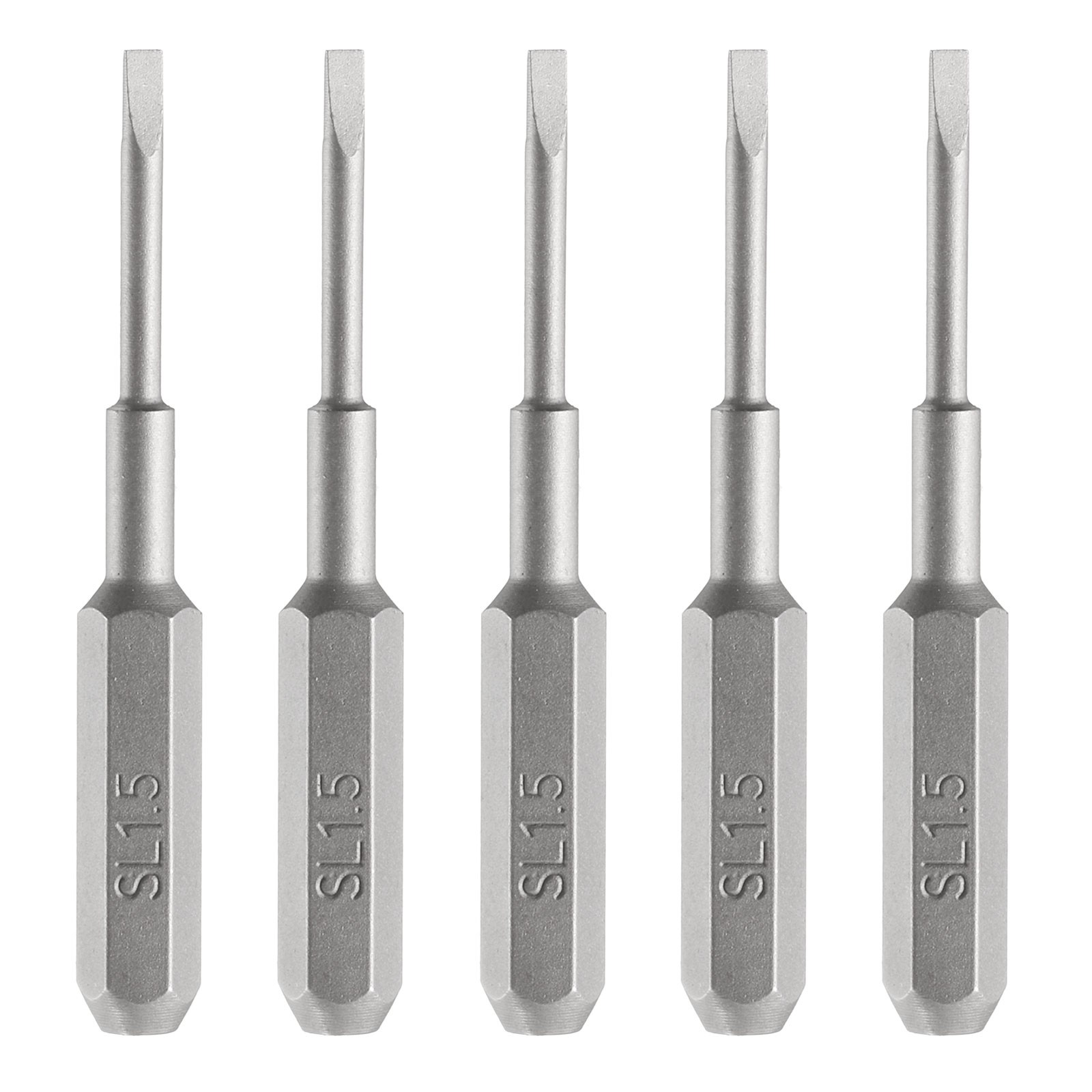 5pcs SL1.5 Magnetic Slotted Screwdriver Bit 5/32" Hex Shank 35mm Length S2 Steel
