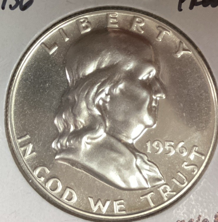 1956 proof franklin half dollar