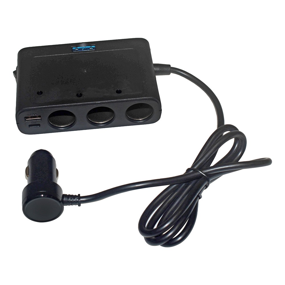 3 Way Car Cigarette Lighter Socket Splitter USB Fast Charger Power Adapter 12V