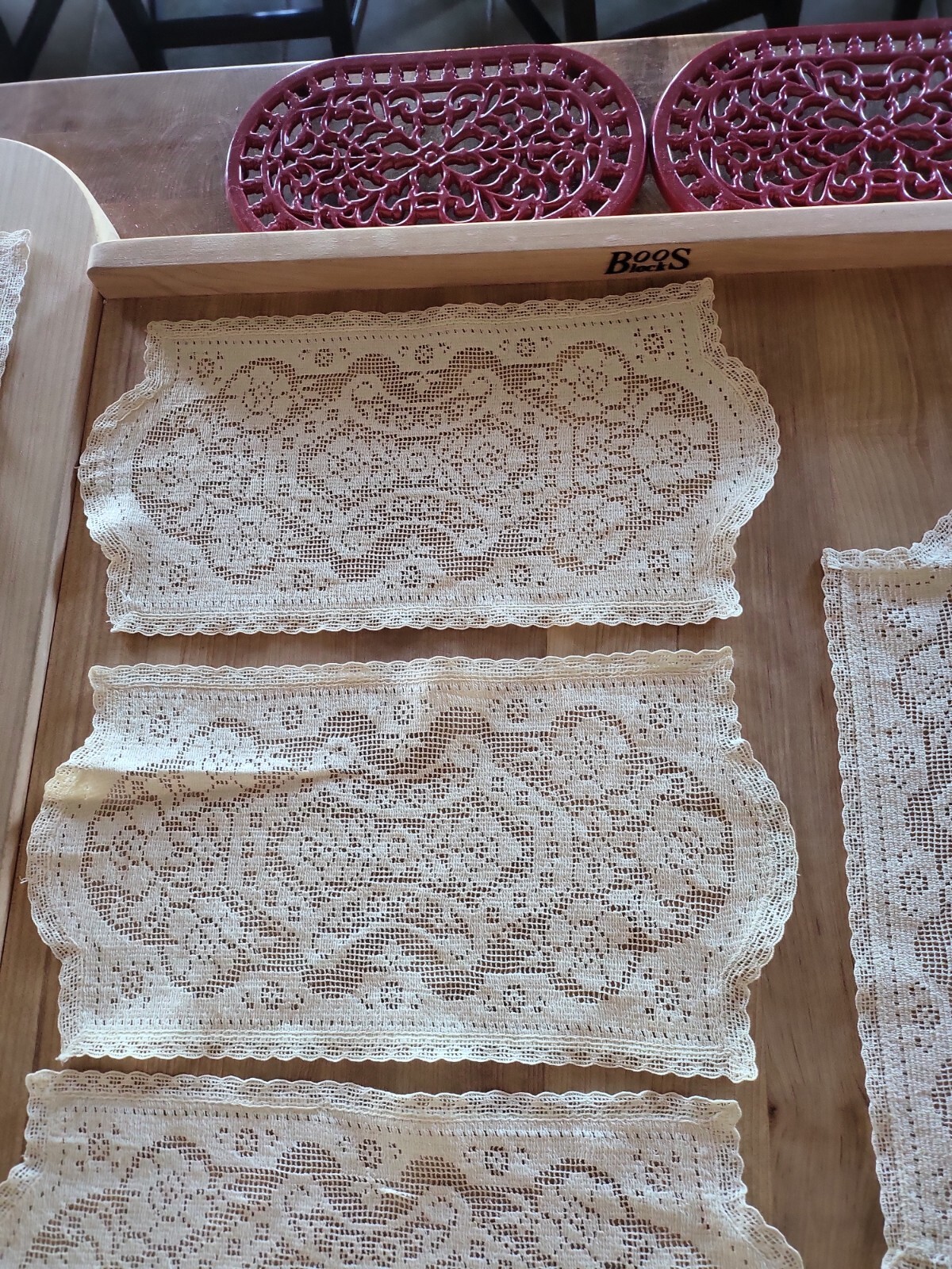 Two Headrests And Four Armrests Set Lace Fillet