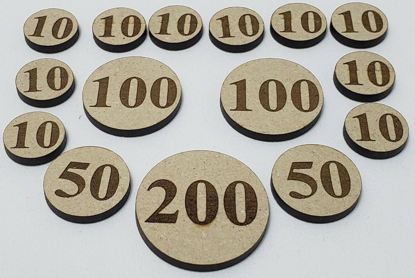 Pokemon Card Wooden Damage Tokens Counters pack Custom Engraved