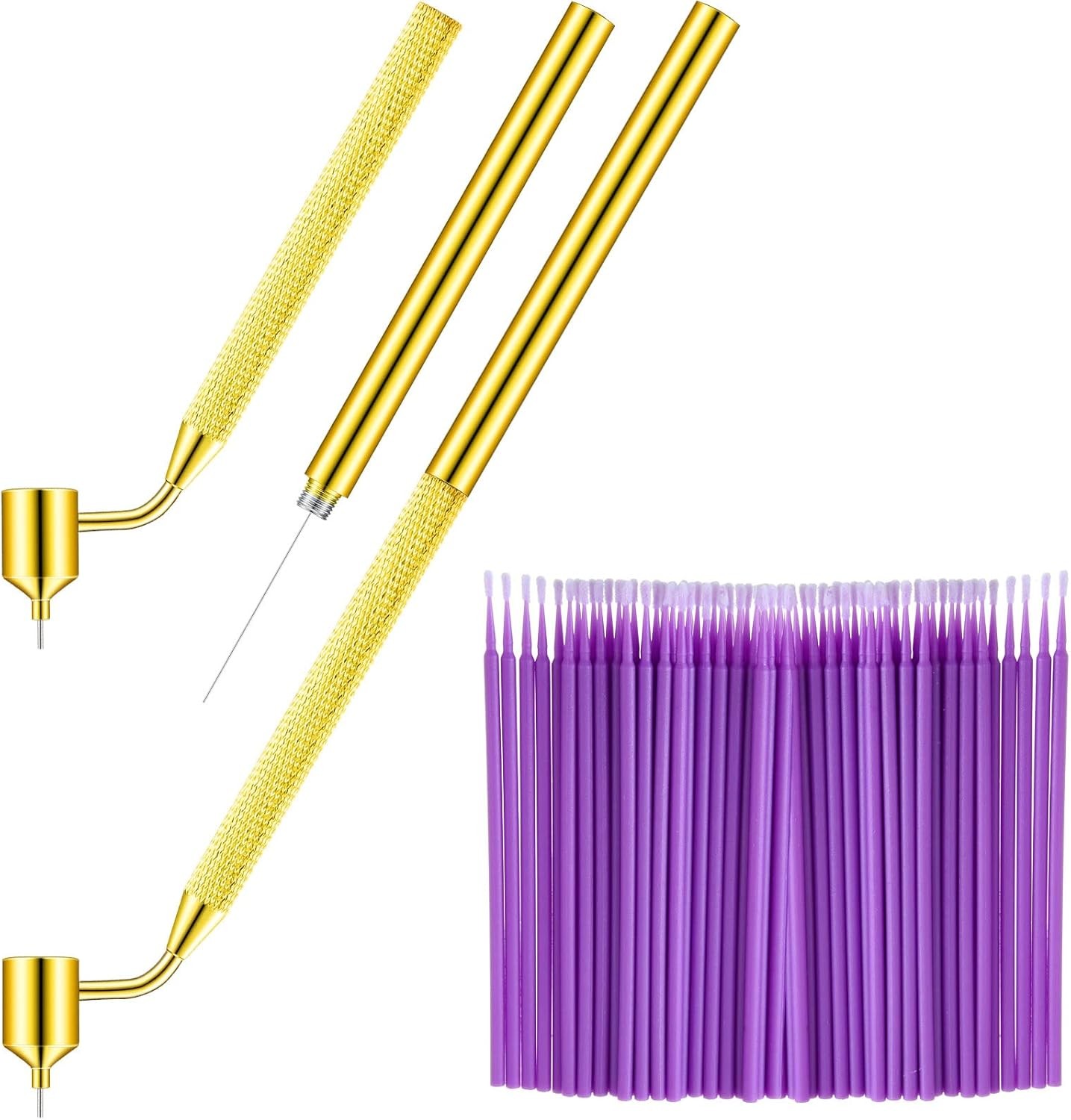 Tondiamo 100 Pack 0.5 mm Touch up Paint Brushes Repair Pen Gold Small,