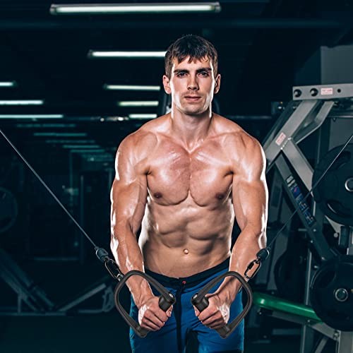 D Handle Cable Attachment, Cable Attachments for Gym, Non-Slip Diamond Pattern