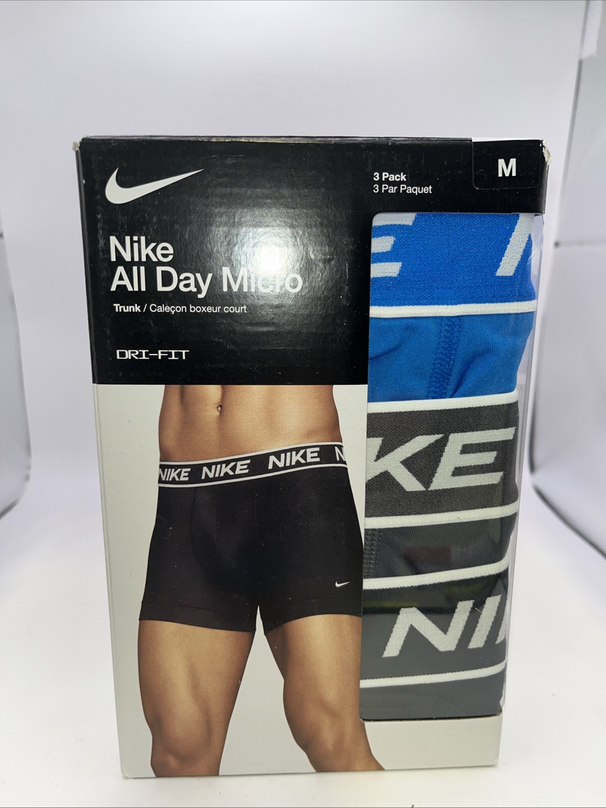 Nike Men's All Day Micro Stretch Trunk Underwear (3-Pack) Size M