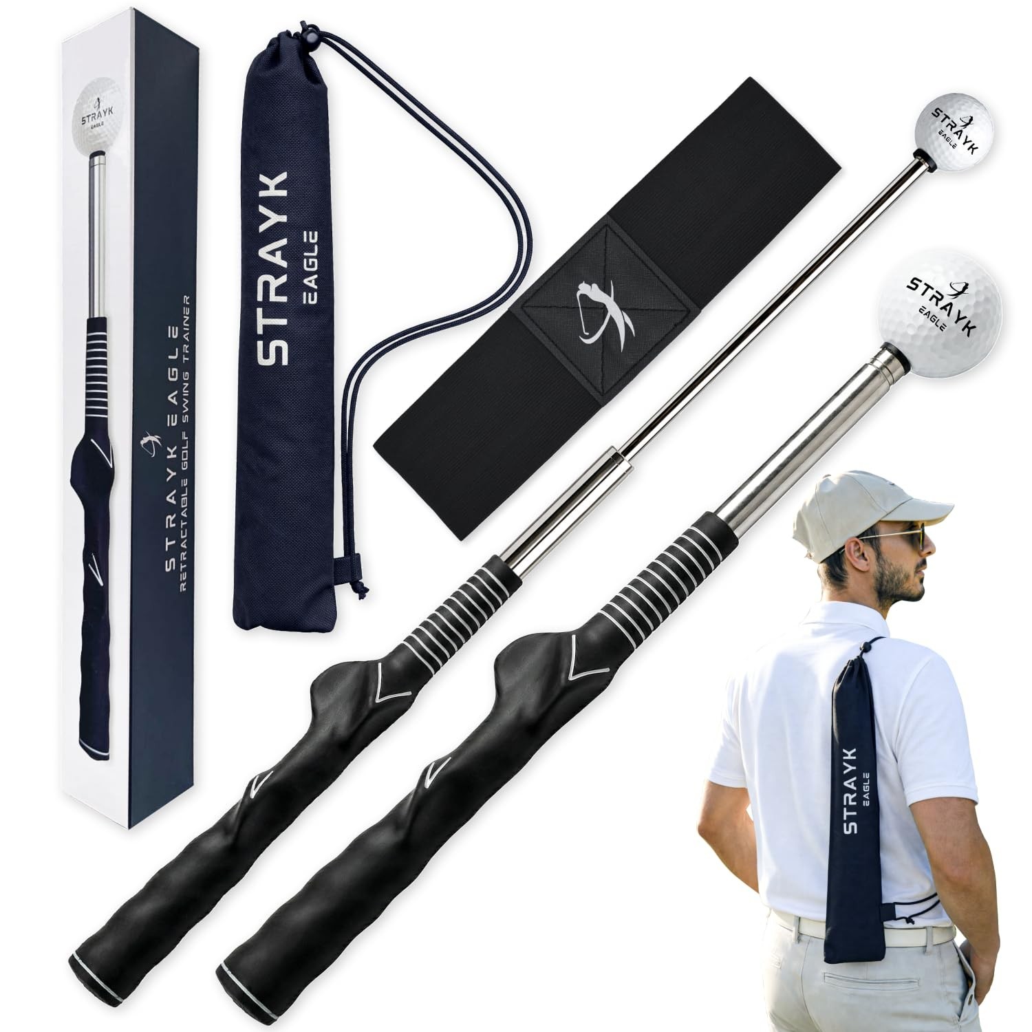 Retractable Golf Swing Trainer - Fix Your Slice - Improve Swing Tempo - Get I...