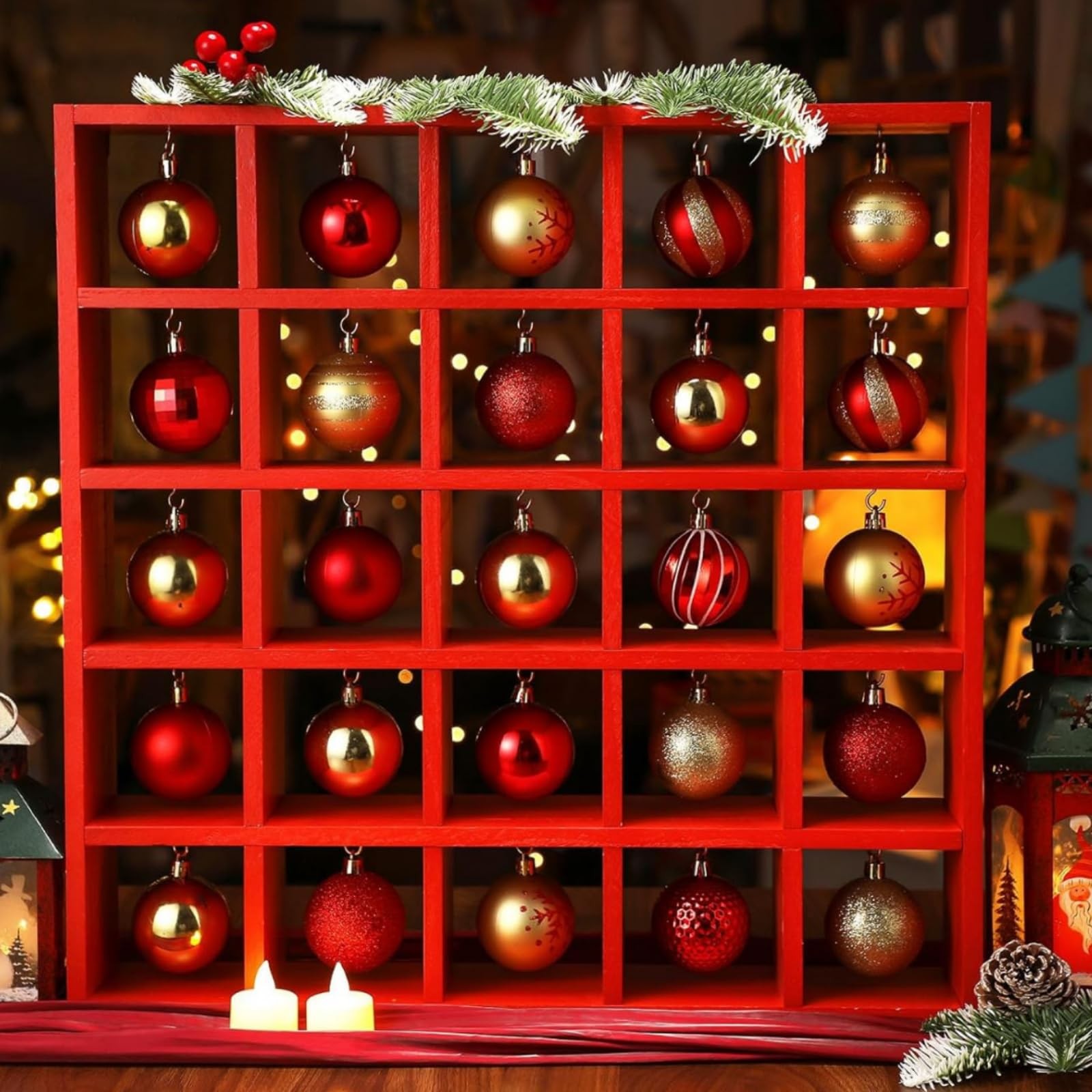 Christmas Holiday Ornament Displays Rack Wooden Hanging Stand Holder Hanger f...
