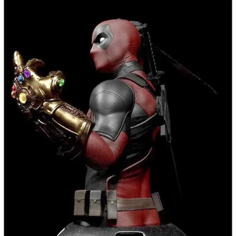 Deadpool with Infinity Gaunt Statue STL File Digital File 3D Printing Model