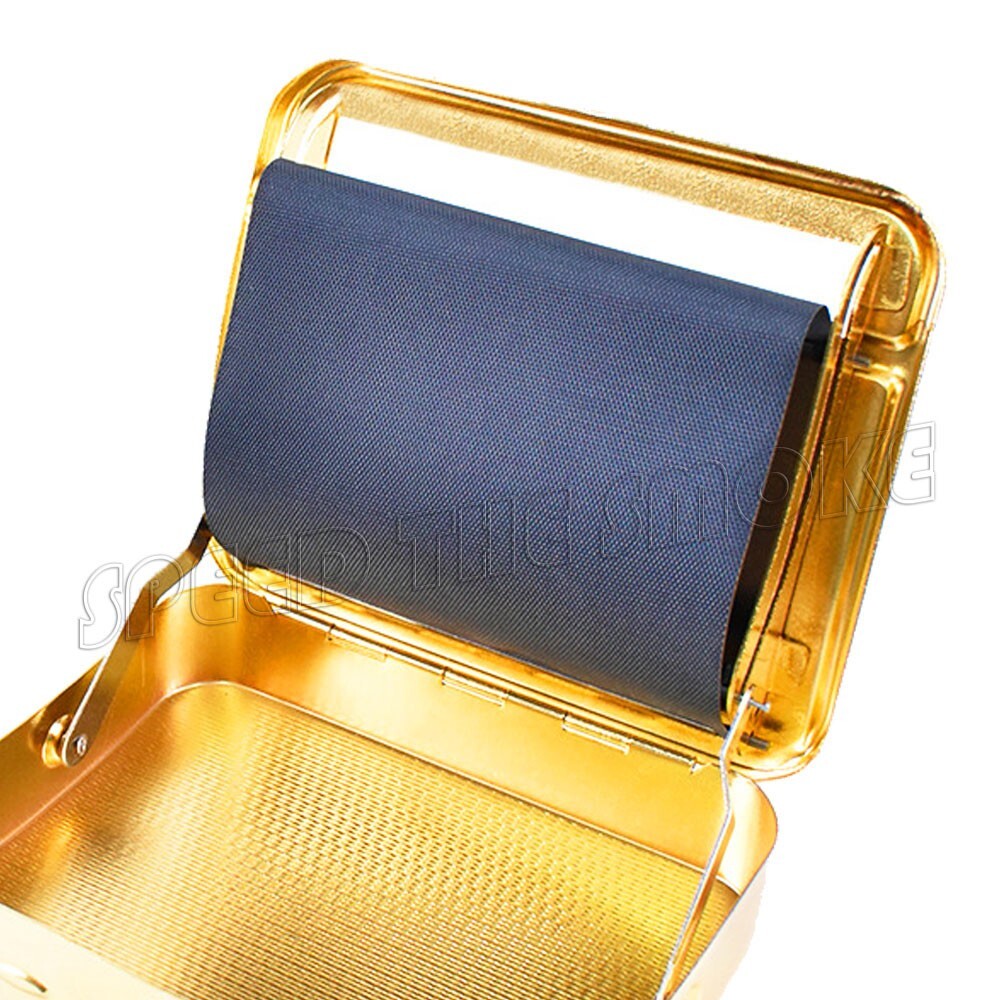 Automatic 1 1/4 78mm Cigarette Tobacco Gold Color Metal Roller Rolling Machine