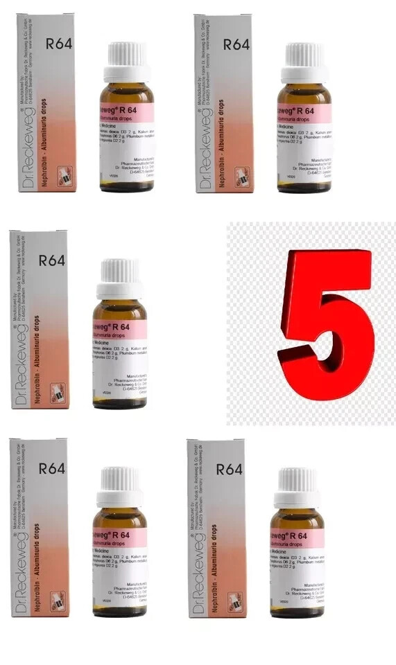 5xDr. Reckeweg R64 Drops 22ml | Kidney Function & Urinary Balance Support