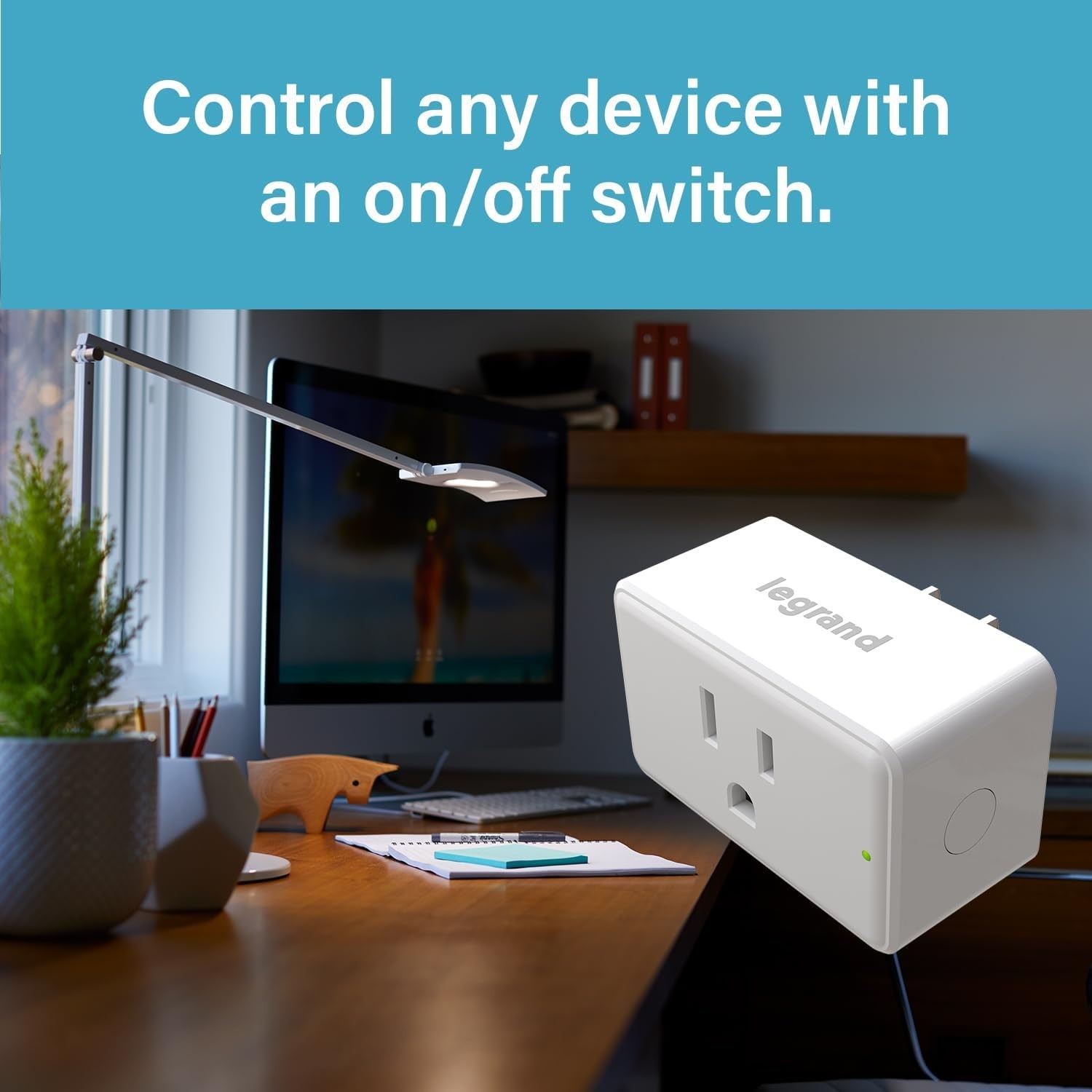 Echo Show 5 with Legrand Radiant Smart Plug Glacier White