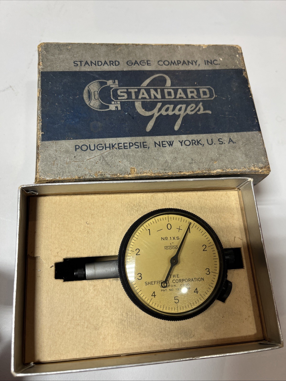 Standard Gages Dial Indicator The Sheffield Corp. 1/10000 Patten #1937936