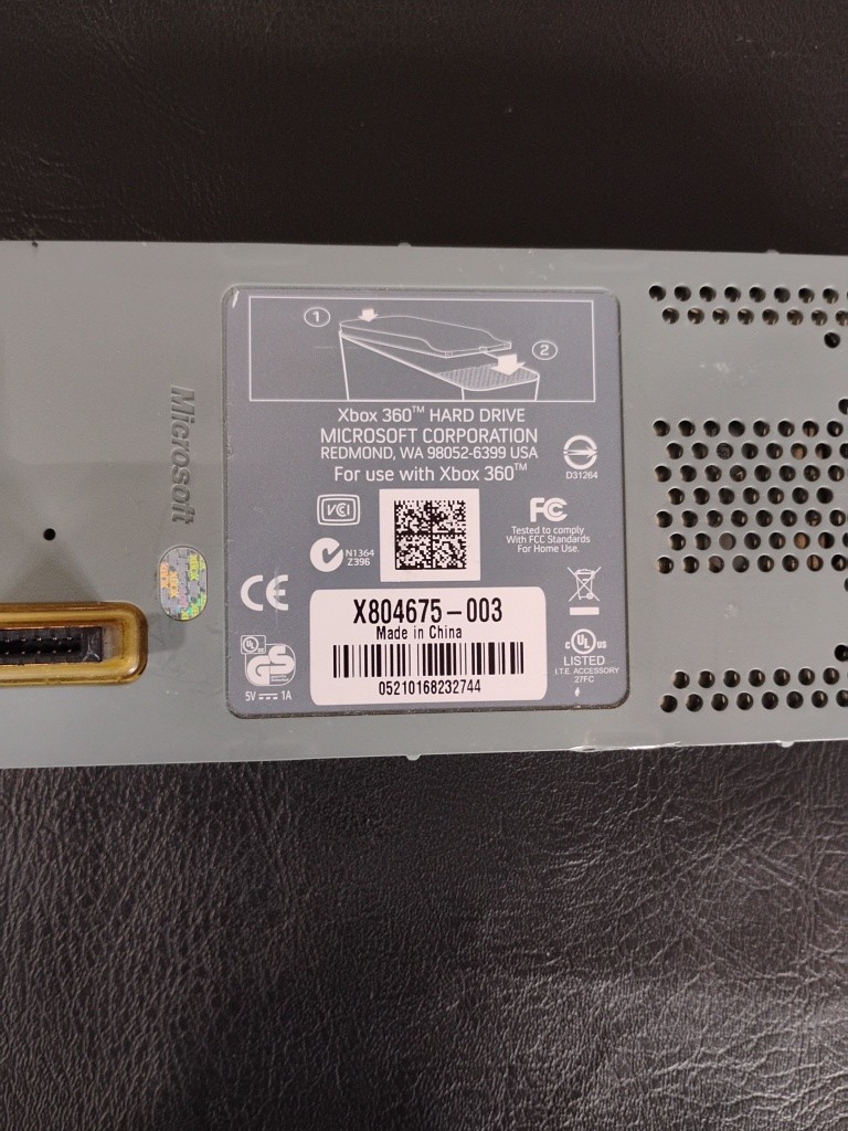 XBOX 360 Gray TOP HARD DRIVE HDD 20GB-X804675-003-Tested