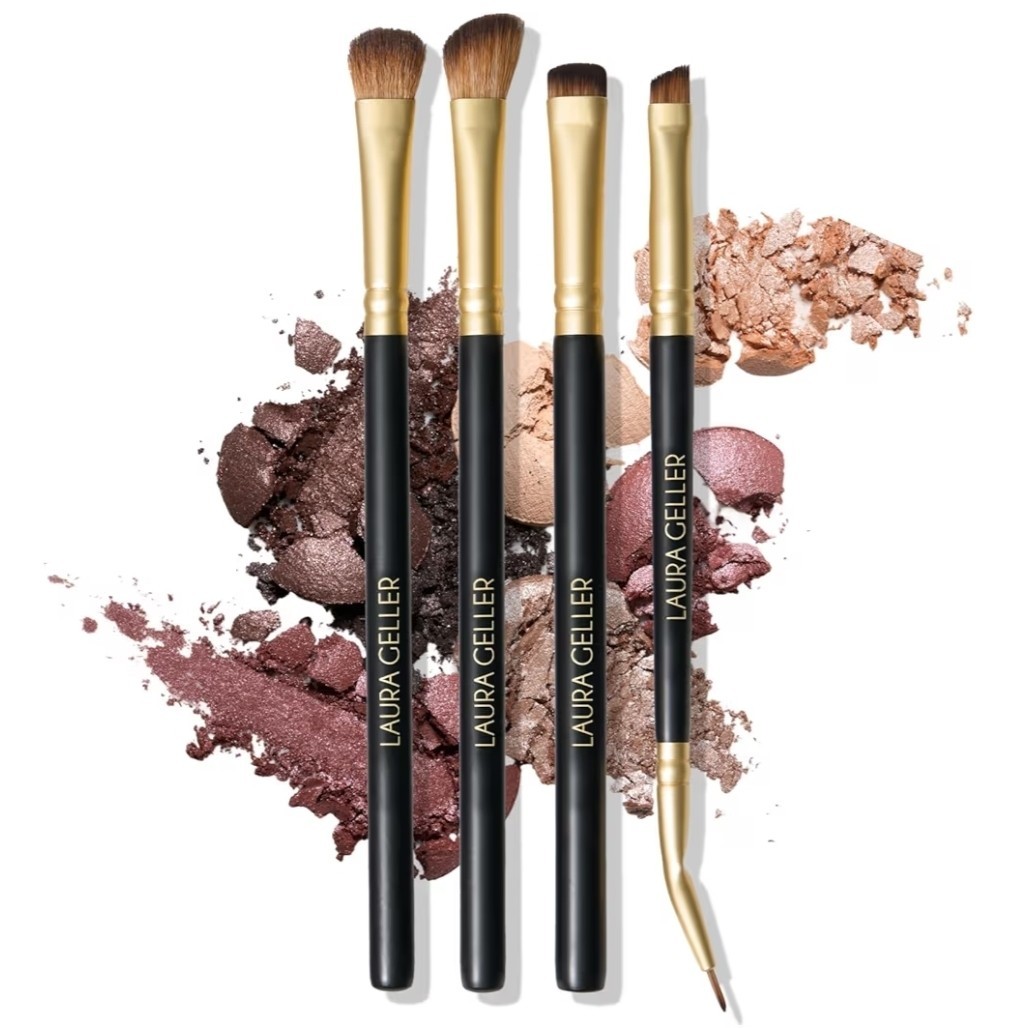 Laura Gellar Shadow Skills 4-Piece Brush Set - Essential Eyeshadow Brushes New..