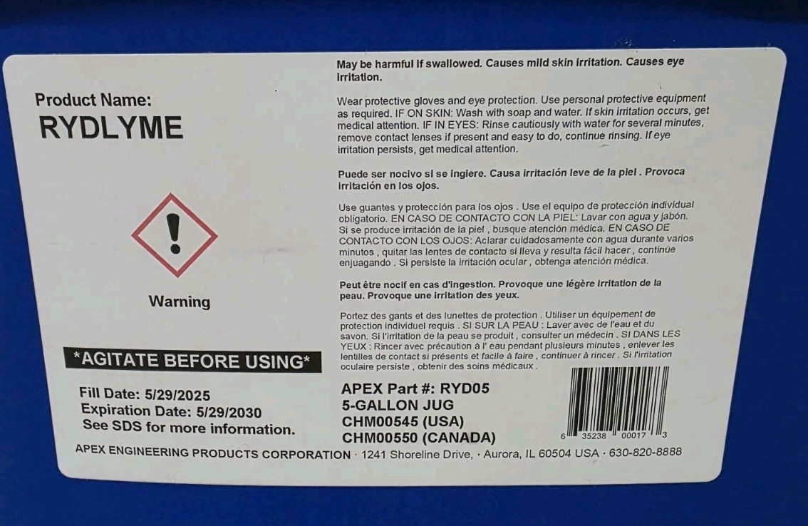 RYDLYME DESCALER 5 GAL. EXP 2030