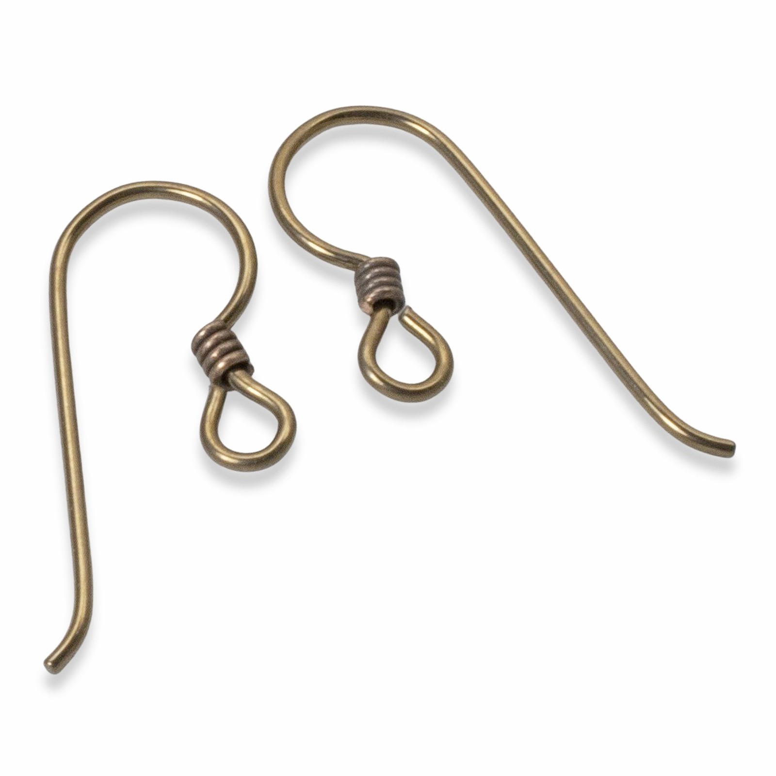 Vintage Antique Brass Niobium Ear Wires, 10-Pack Hypoallergenic Hooks