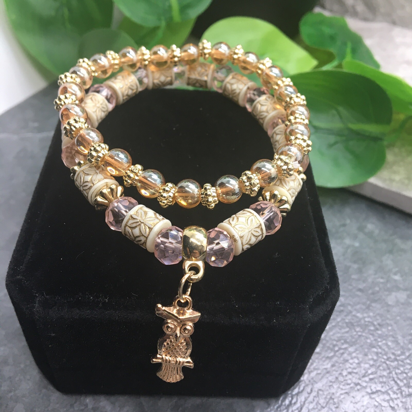 2 PC Bohemian Bead Retro Stackable Stretch Bracelet New Free Ship 24
