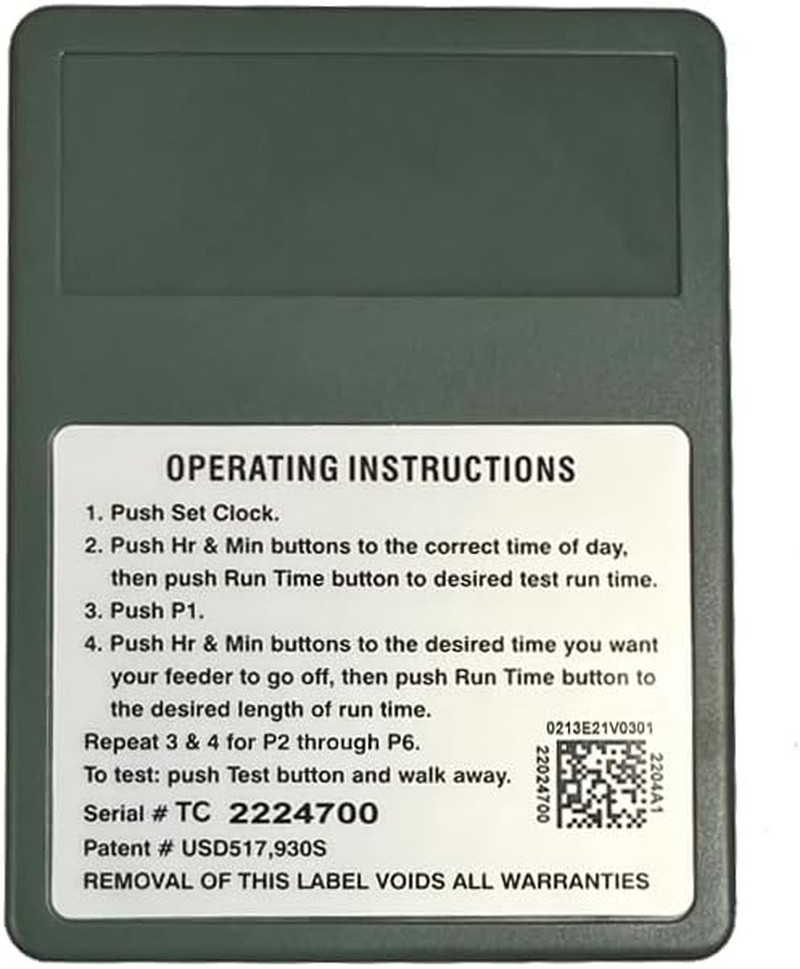 Wildlife Feeder Timer Controller for Deer, Turkey & Hogs - Easy Setup & LCD