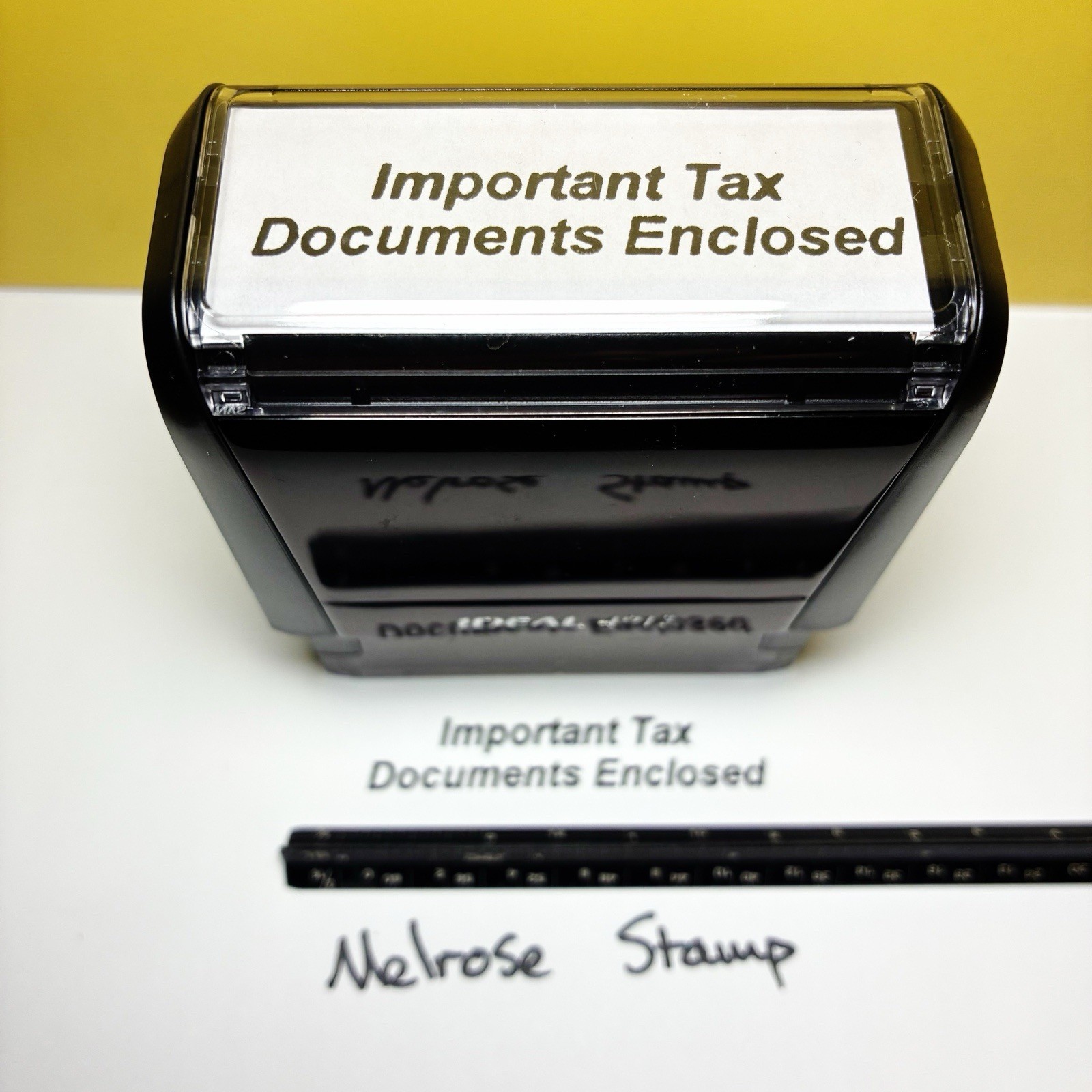 Important Tax Documents Enclosed Rubber Stamp Black Ink Self Inking Ideal 4913