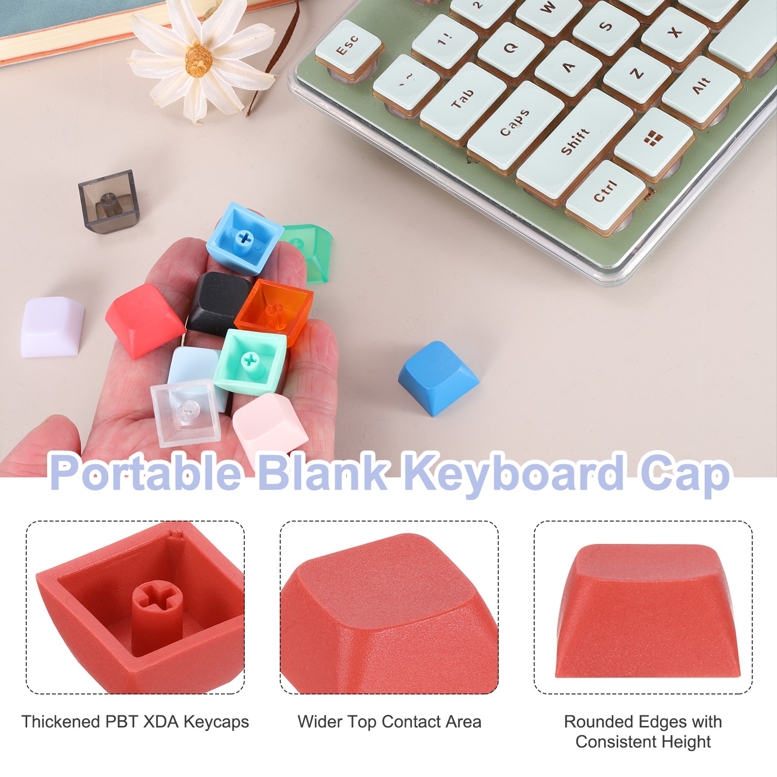 20Pcs XDA Profile Keycap Set PBT Mechanical Numeric Keypads, Red