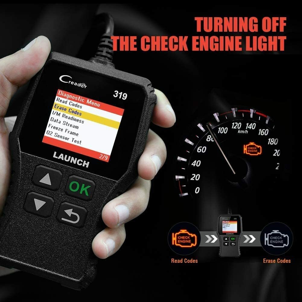 LAUNCH CR319 OBD2 Scanner Diagnostic Tool OBD LIVE DATA Freeze Frame Code Reader