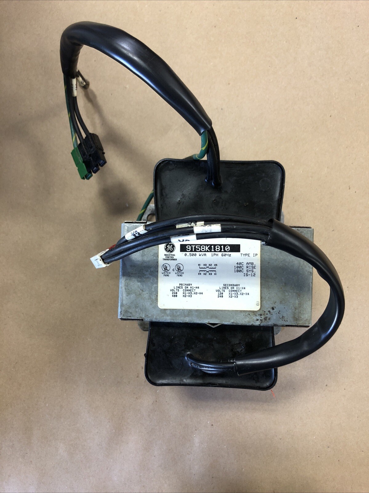 GE 9T58K1810 Industrial Control Transformer 0.500kVA 1PH 60Hz