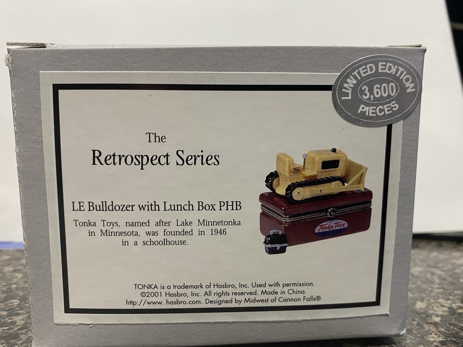 Tonka  Bulldozer  PHB Porcelain Hinged Box by Midwest of Cannon Falls