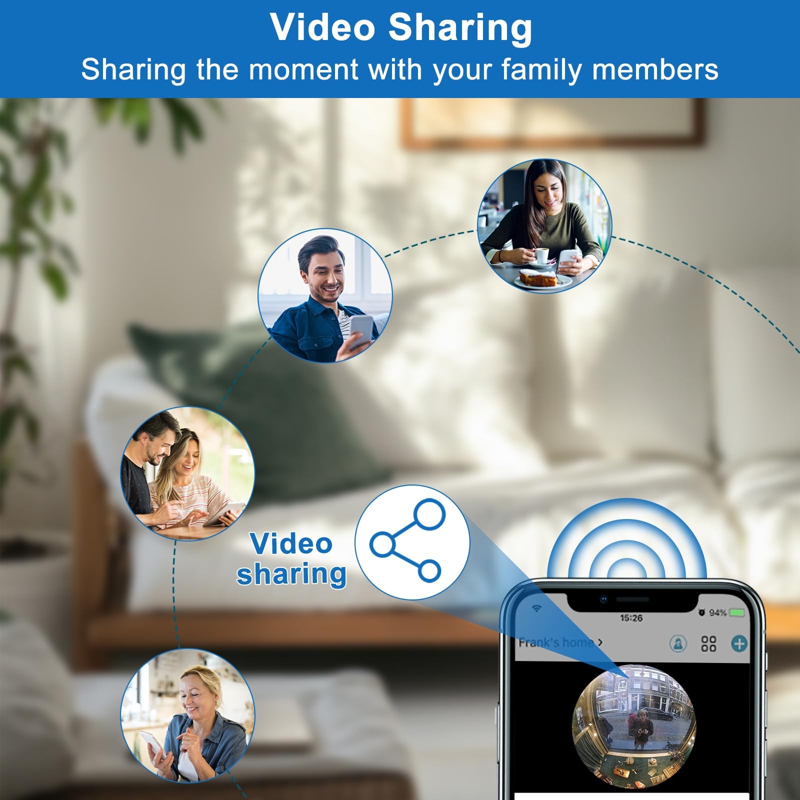 Doorbell Camera Wireless, Head-to-Toe Video - No Subscription Black