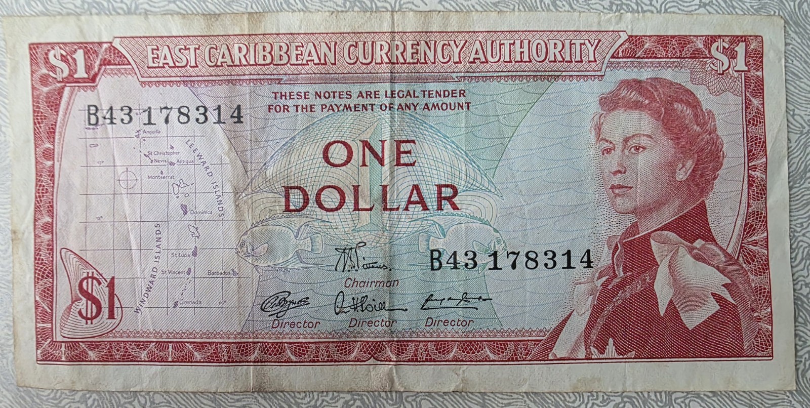 Vintage World Banknote Lot of 9 - Queen Elizabeth Canada East Caribbean Biafra