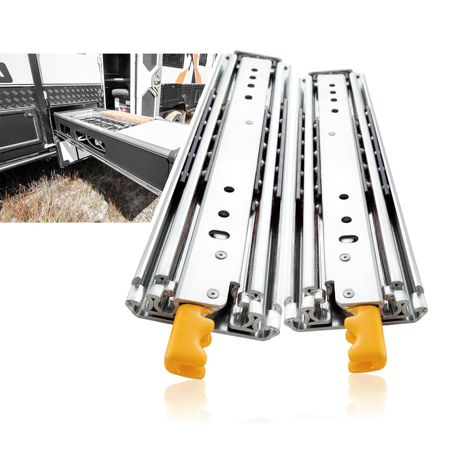 Heavy Duty Drawer Slides 24 Inch with Lock 450 Lb Load Capacity