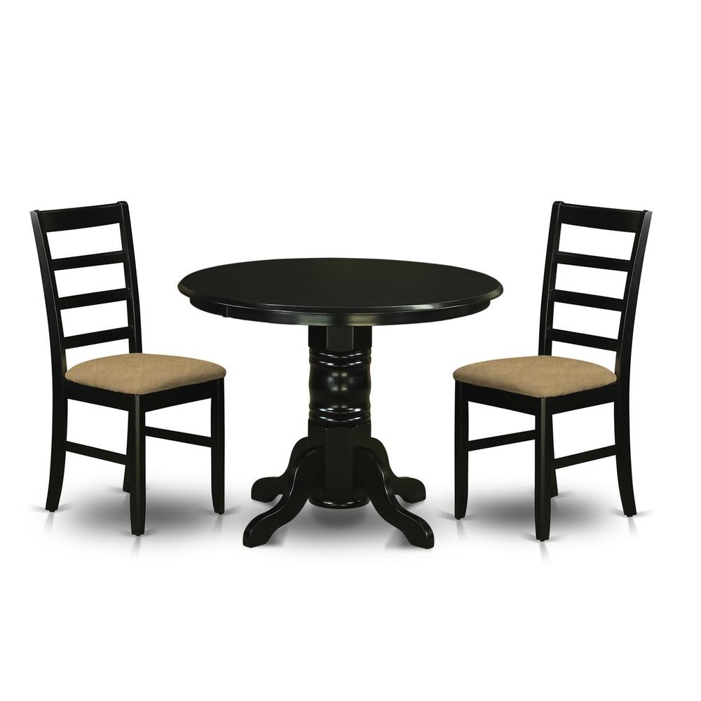 SHPF3-BLK-C 3 PcTable set for 2-Dining Table and 2 dinette Chairs