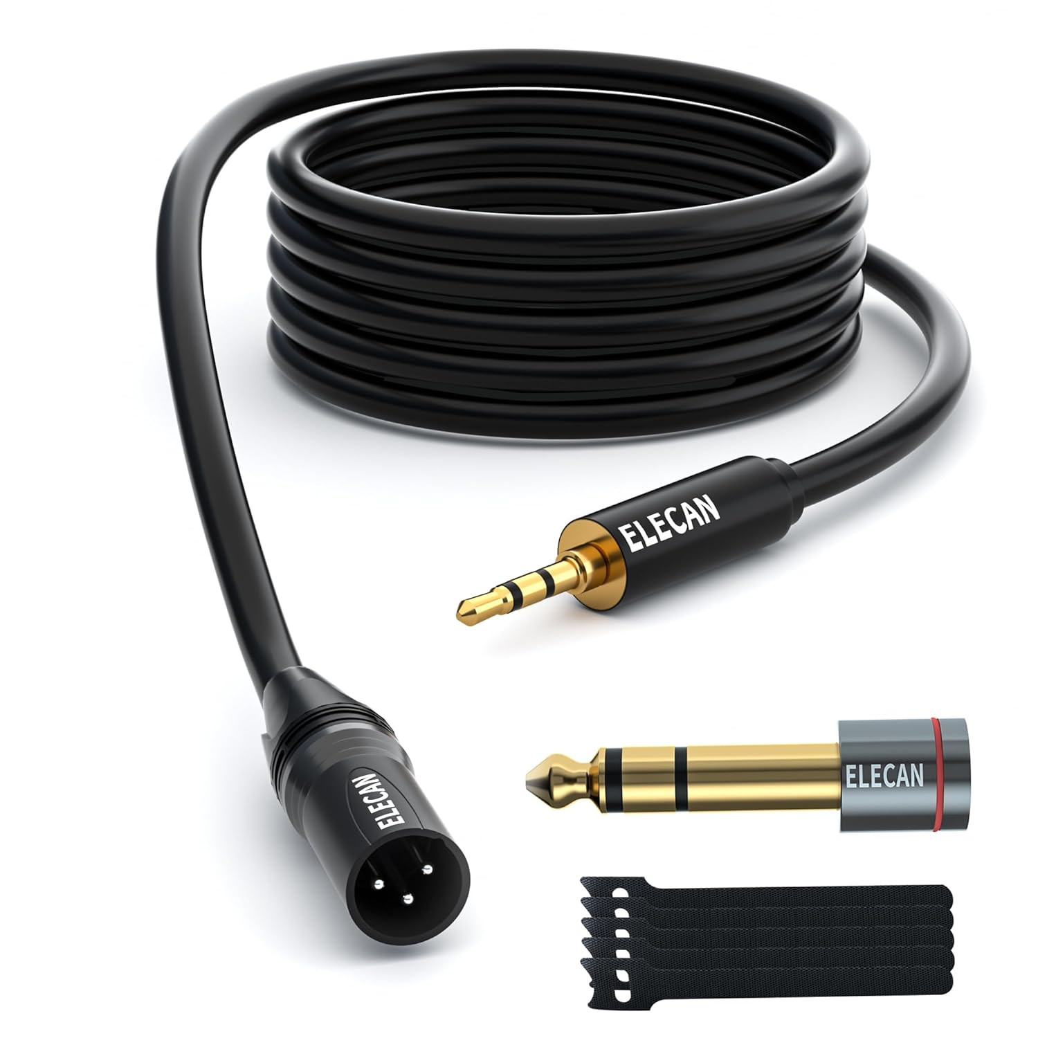 3.5Mm (1/8 Inch) TRS Aux Male to XLR Male Cable 4 Ft, Balanced Professional Shie