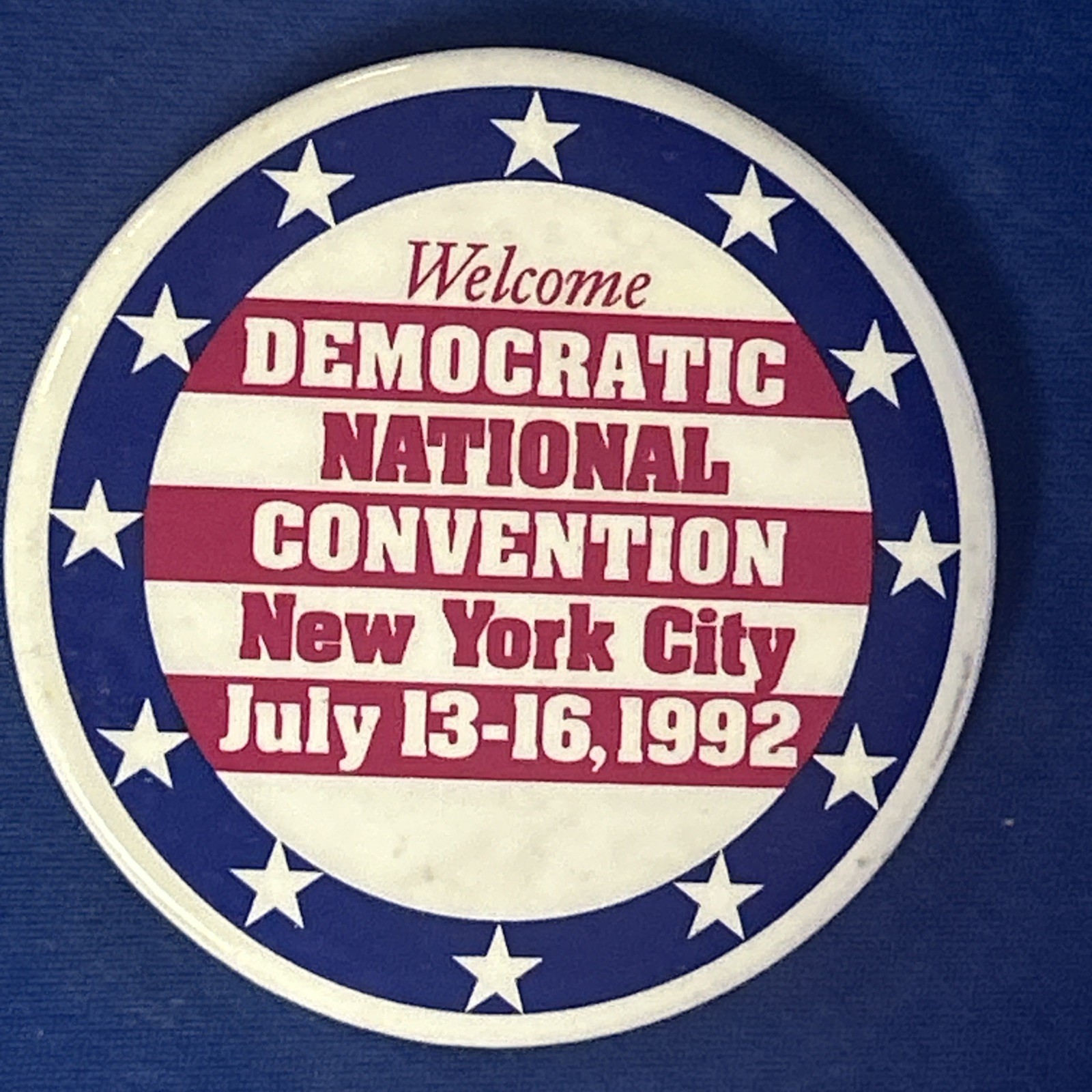 Welcome Democratic National Convention New York City 1992  2 1/4” pinback button