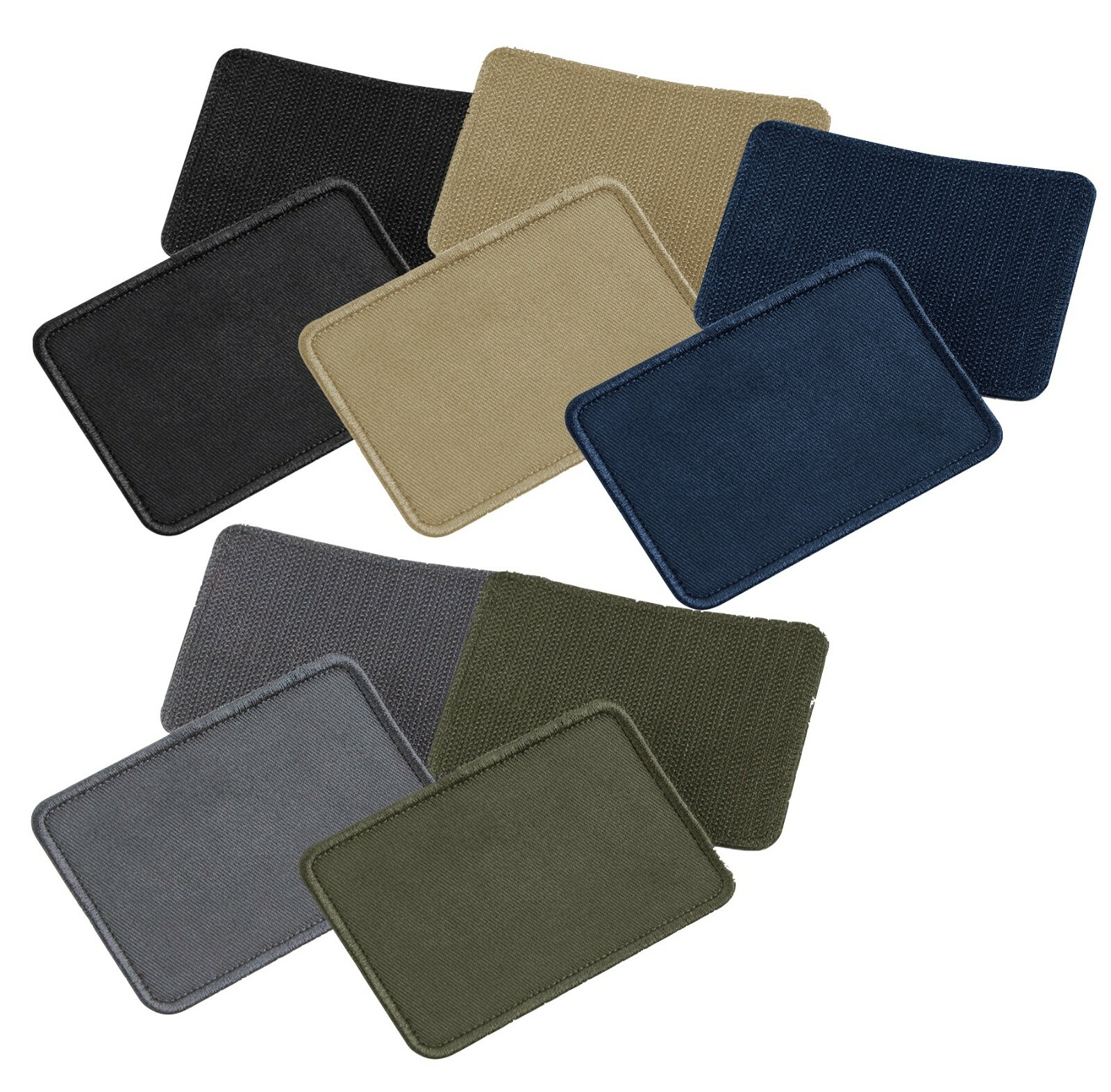 BLACK BEIGE BLUE GREY or GREEN Cotton Removable Blank Patch Badge