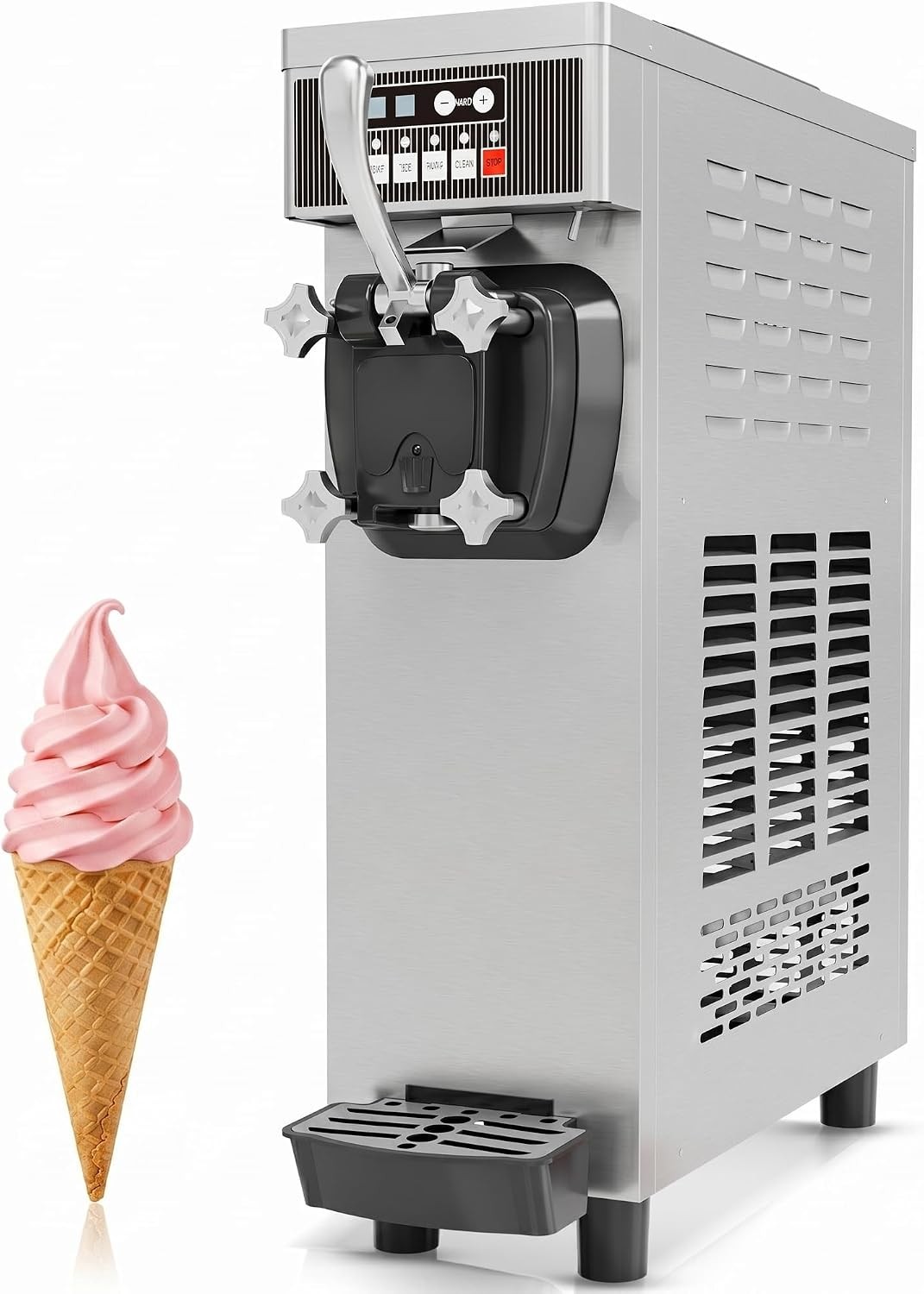 1500W Commercial Ice Cream Machine Countertop Soft Serve Ice Cream Maker US