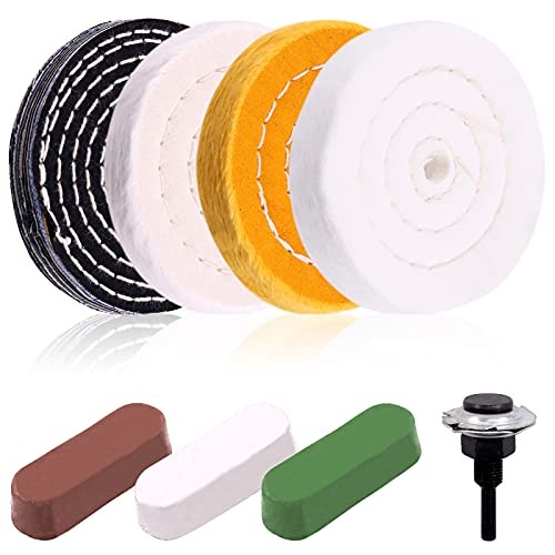 8Pcs 4inch Buffing Polishing Wheel Kit Includes Polishing Compounds, Buffer