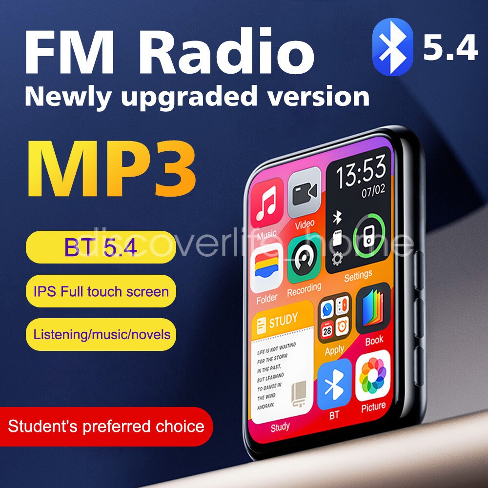 32GB Touch Bluetooth MP3 Player HiFi Music Player with Speakers FM Radio Sport