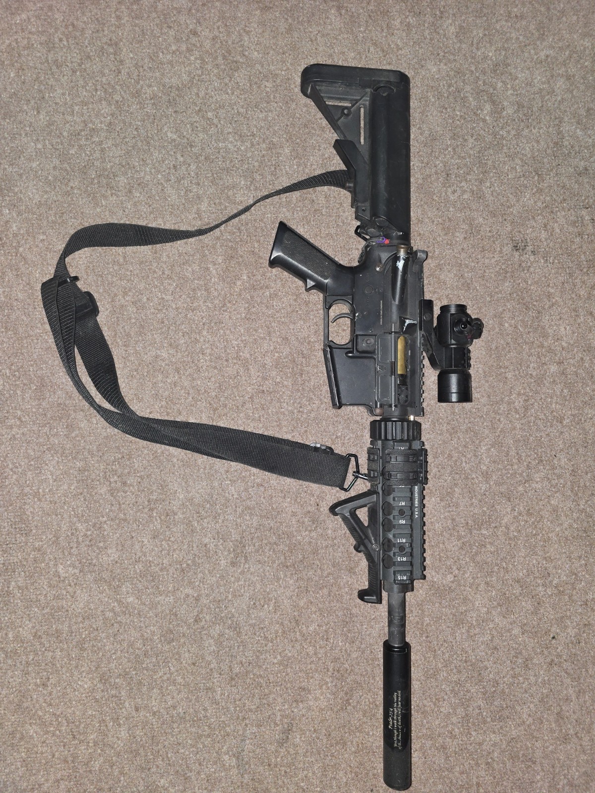 KWA KM4 SR7 AEG Airsoft Gun - Black UPGRADED
