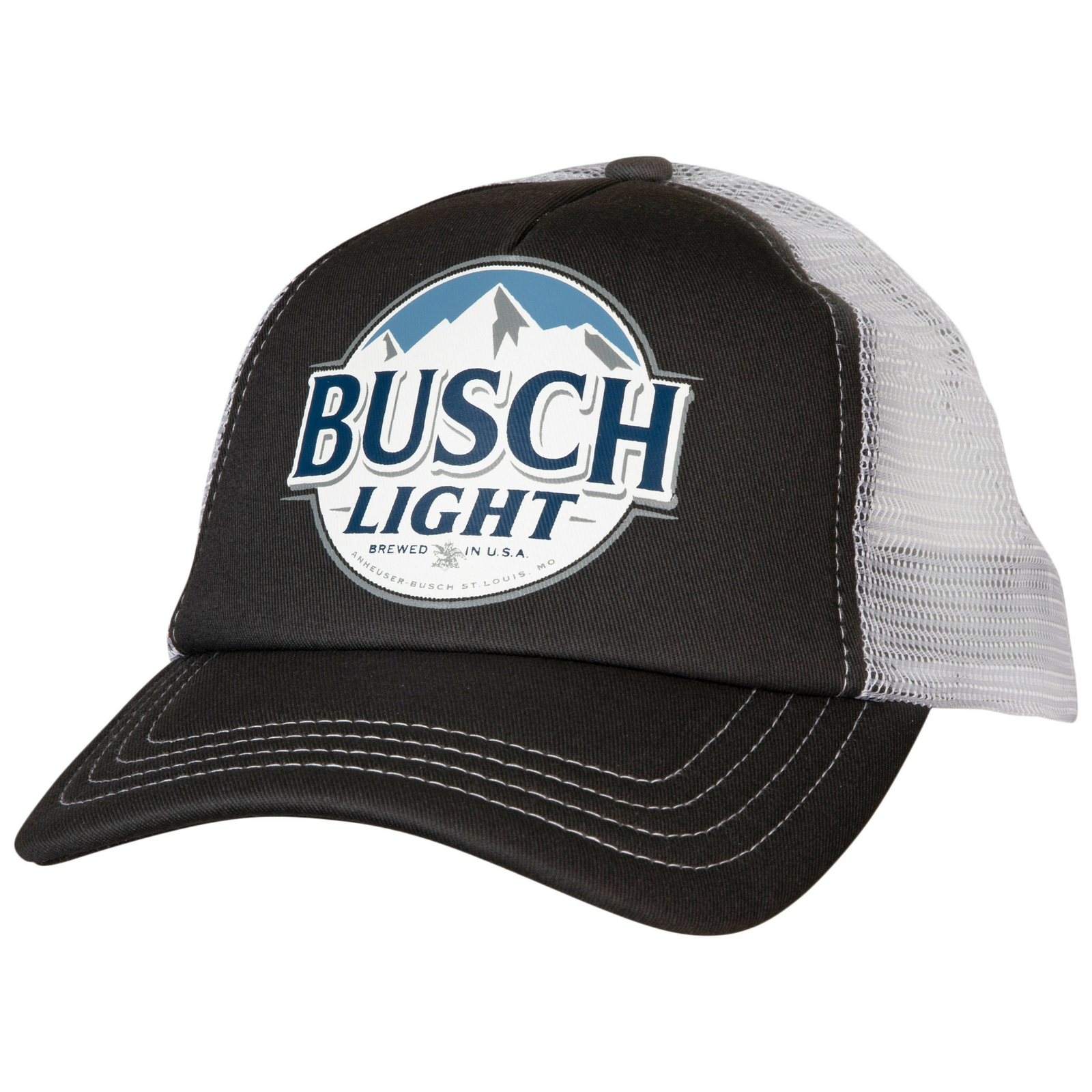 Busch Light Curved Brim Snapback Hat Grey