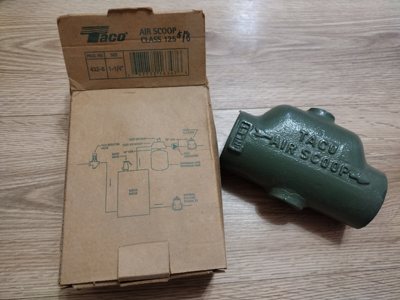 Taco 432-6 Air Scoop Class 125 1-1/4" Cast Iron NEW Replacement Part