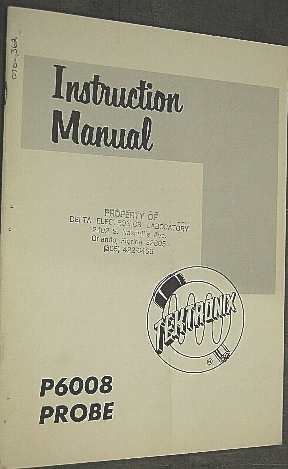 Tektronix P6008 Probe 010-0129-00 Instruction Manual