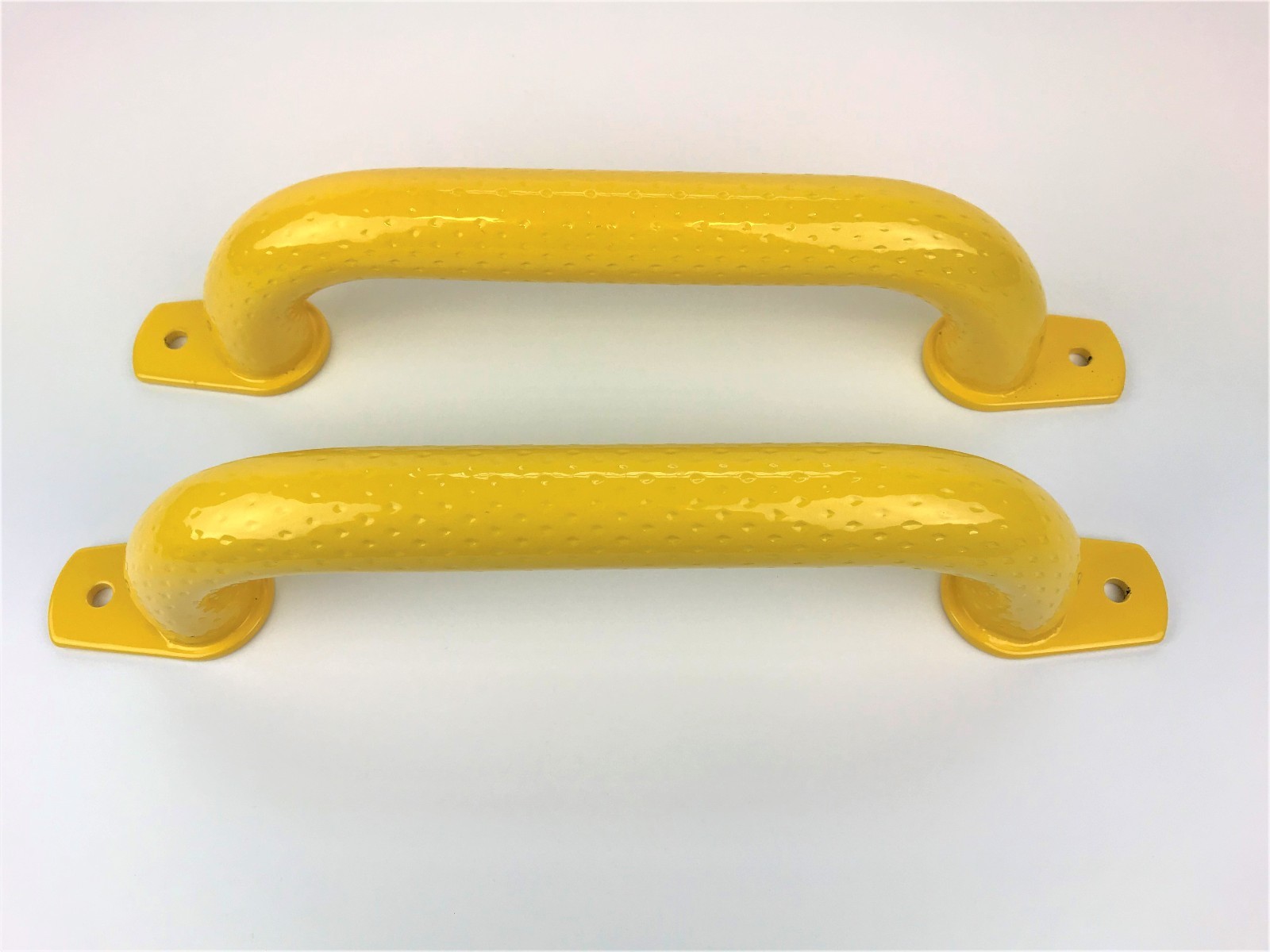 2 x Handle Steel Yellow P/C 340mm Diamond Textured Pattern Safety Hi Vis Vehicle
