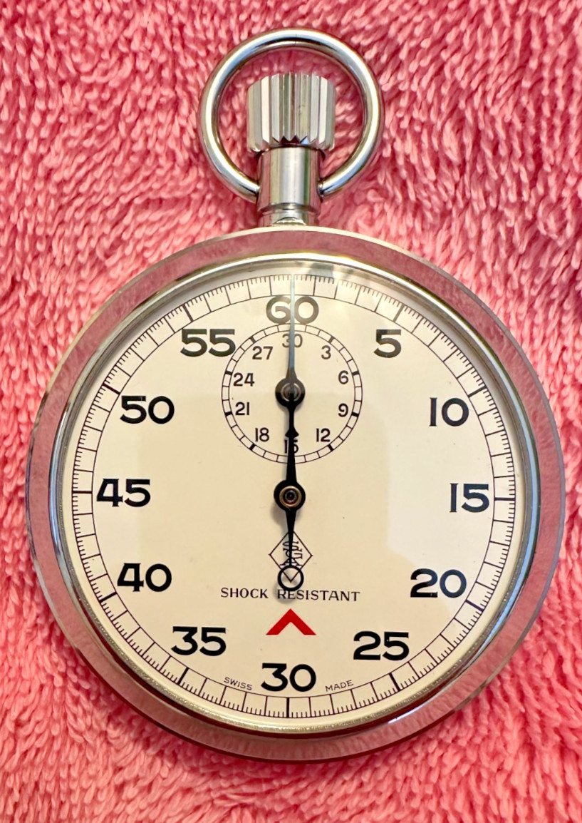 Vintage SGA Capt & Co. Swiss Made Shock Resistant Pocket Stop Watch