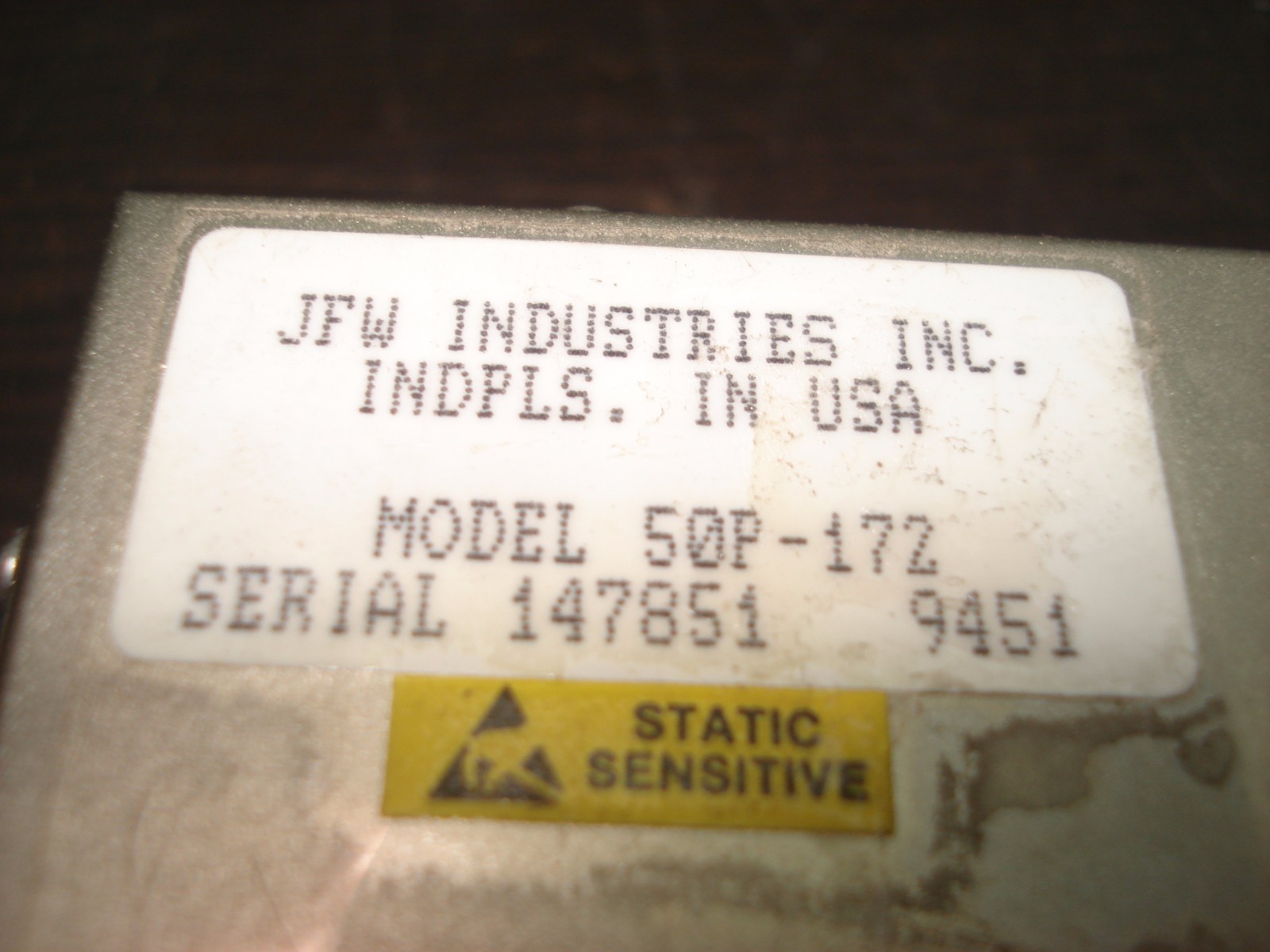 50P-172 / 50Ohm Solid State Programmable Attenuator / JFW