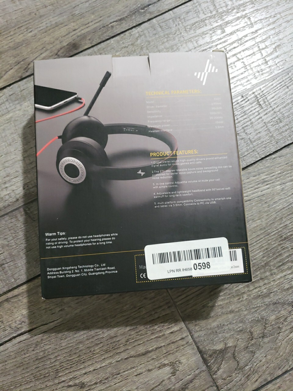 USB/3.5mm Headset EH01 with Mic for PC, Phone, Tested Working